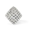 Rhombus Shape Ring 18k White Gold with Diamonds
